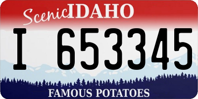 ID license plate I653345