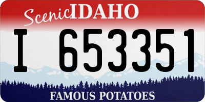 ID license plate I653351