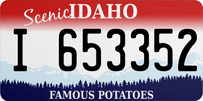 ID license plate I653352