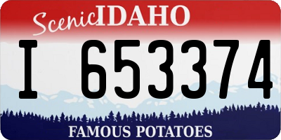 ID license plate I653374