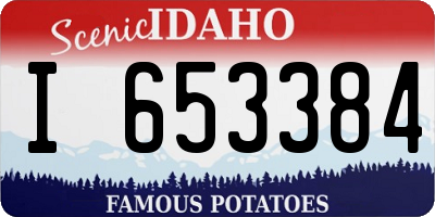ID license plate I653384