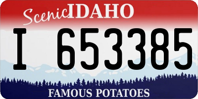ID license plate I653385