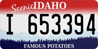 ID license plate I653394