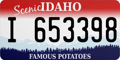 ID license plate I653398