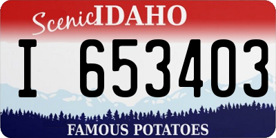 ID license plate I653403