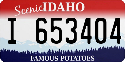 ID license plate I653404