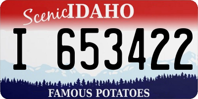 ID license plate I653422