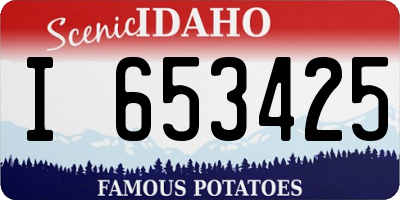 ID license plate I653425