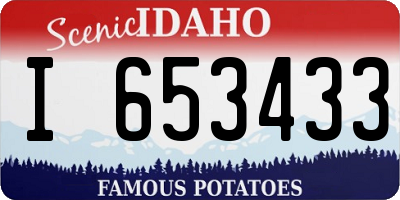 ID license plate I653433