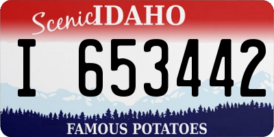 ID license plate I653442