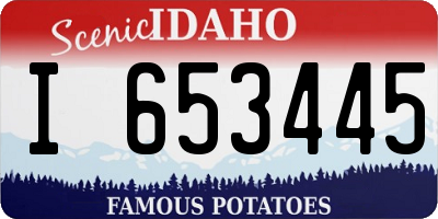 ID license plate I653445