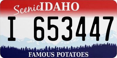 ID license plate I653447