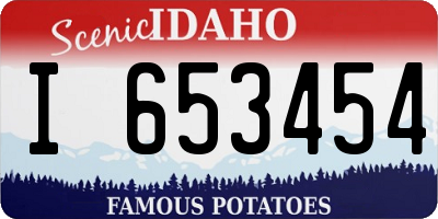 ID license plate I653454