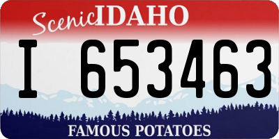 ID license plate I653463