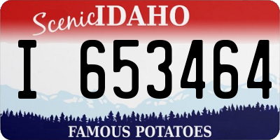 ID license plate I653464