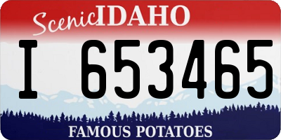 ID license plate I653465