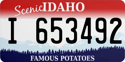 ID license plate I653492