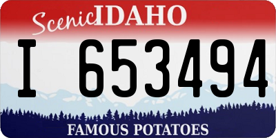 ID license plate I653494