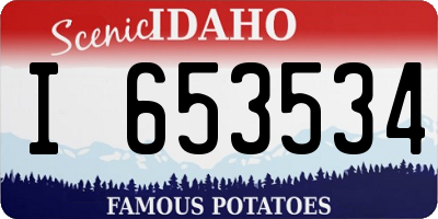 ID license plate I653534