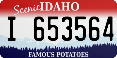 ID license plate I653564