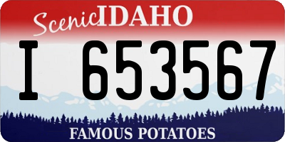 ID license plate I653567