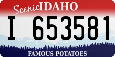 ID license plate I653581