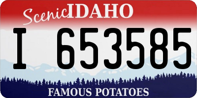 ID license plate I653585