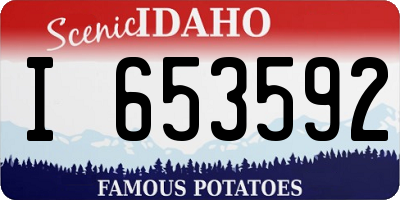 ID license plate I653592