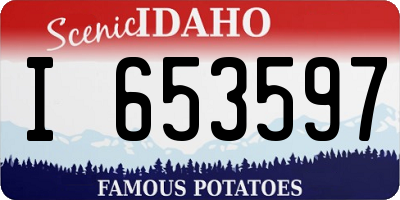 ID license plate I653597