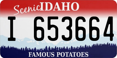 ID license plate I653664