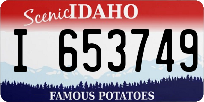 ID license plate I653749