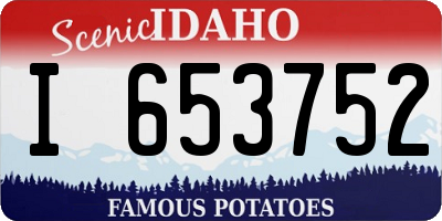 ID license plate I653752