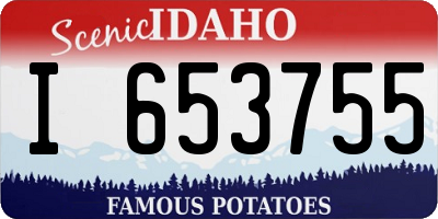 ID license plate I653755