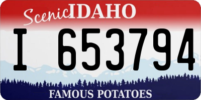 ID license plate I653794