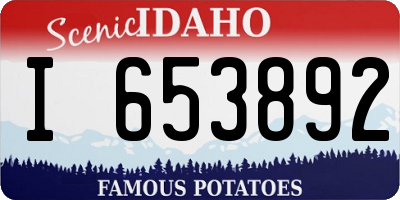ID license plate I653892