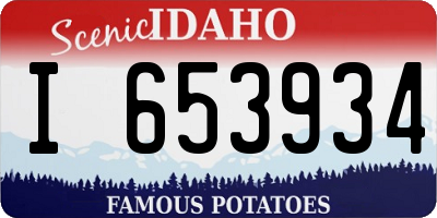 ID license plate I653934