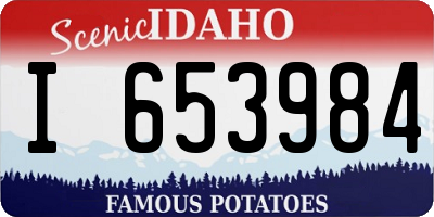 ID license plate I653984