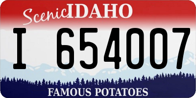 ID license plate I654007