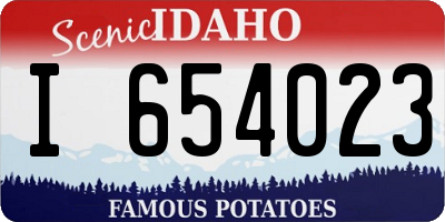 ID license plate I654023