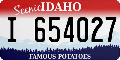 ID license plate I654027