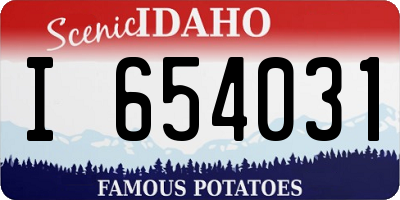 ID license plate I654031