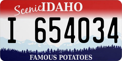ID license plate I654034