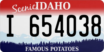 ID license plate I654038