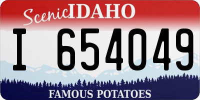ID license plate I654049