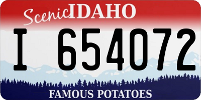 ID license plate I654072