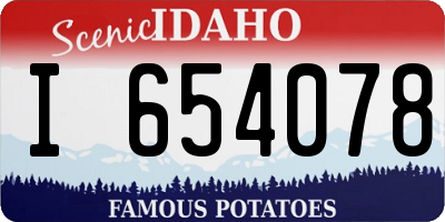 ID license plate I654078