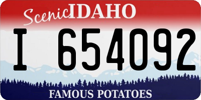 ID license plate I654092