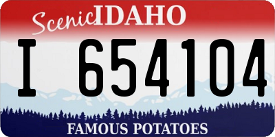 ID license plate I654104