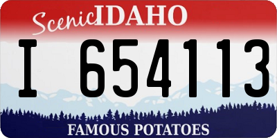 ID license plate I654113