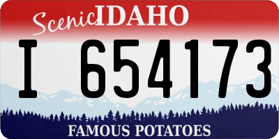 ID license plate I654173